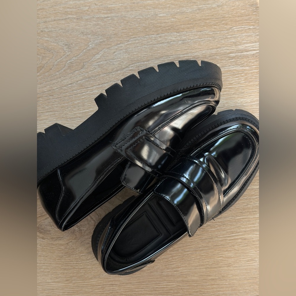 Women’s Zara Black Chunky Penny Loafers